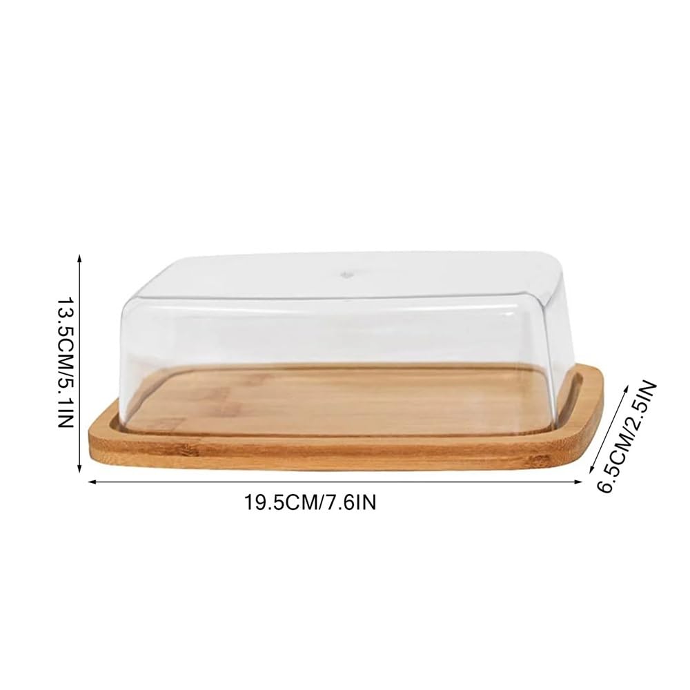 Mantequera Plato for Mantequilla de encimera, Tapa de acrílico Transparente, contenedor for Mantequilla for Almacenamiento en la Cocina Mantequera