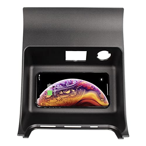 Wireless Charger Center Console for Ford Mondeo 2018, in-car Fast Phone Charging for iPhone Android Smartphones Storage Box Case Plate Qi-Certified