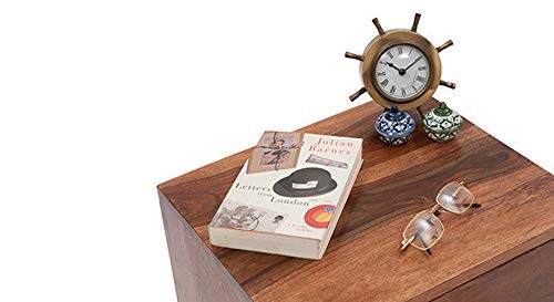 Image of Urban Ladder Zephyr Solid Wood Bed Side Table (Teak Finish)