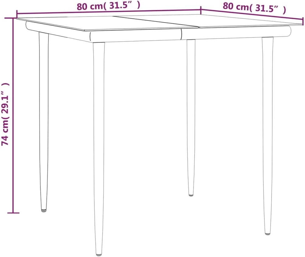 vidaXL 5 Piece Steel Garden Dining Set in Black/Anthracite