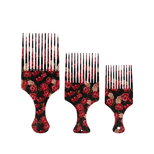 FRCOLOR 3Pcs Picareta Do Cabelo Pente Desembaraçar Pente Afro Peruca Braid Hair Styling Comb para Mu