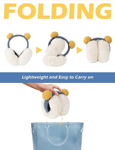 Surblue Unisex Winter Earmuffs Foldable Ear Warmers Fuzzy Cute Warm Ear Covers4