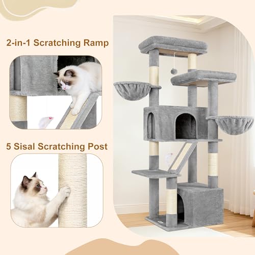 Globlazer Torre para Gatos Grande de 69 Pulgadas Beige miniatura 6