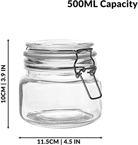 Image of 500 ml Glass Jars with Airtight Lids Wide Mouth Storage Jars With Buckle Lid for Preserving Decorating Canning Jar Dry Food Storage Pasta Spice Beans Flour Set of 1