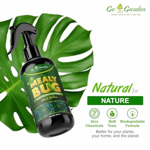 Image of Go Garden Mealy Bug Plant Protection Spray | 100% Natural Neem & Essential Oil Formula | Kills Mealy Bugs Fast | Ready to Use | Safe for All Plants - Indoor & Outdoor Pest Control 200 ML