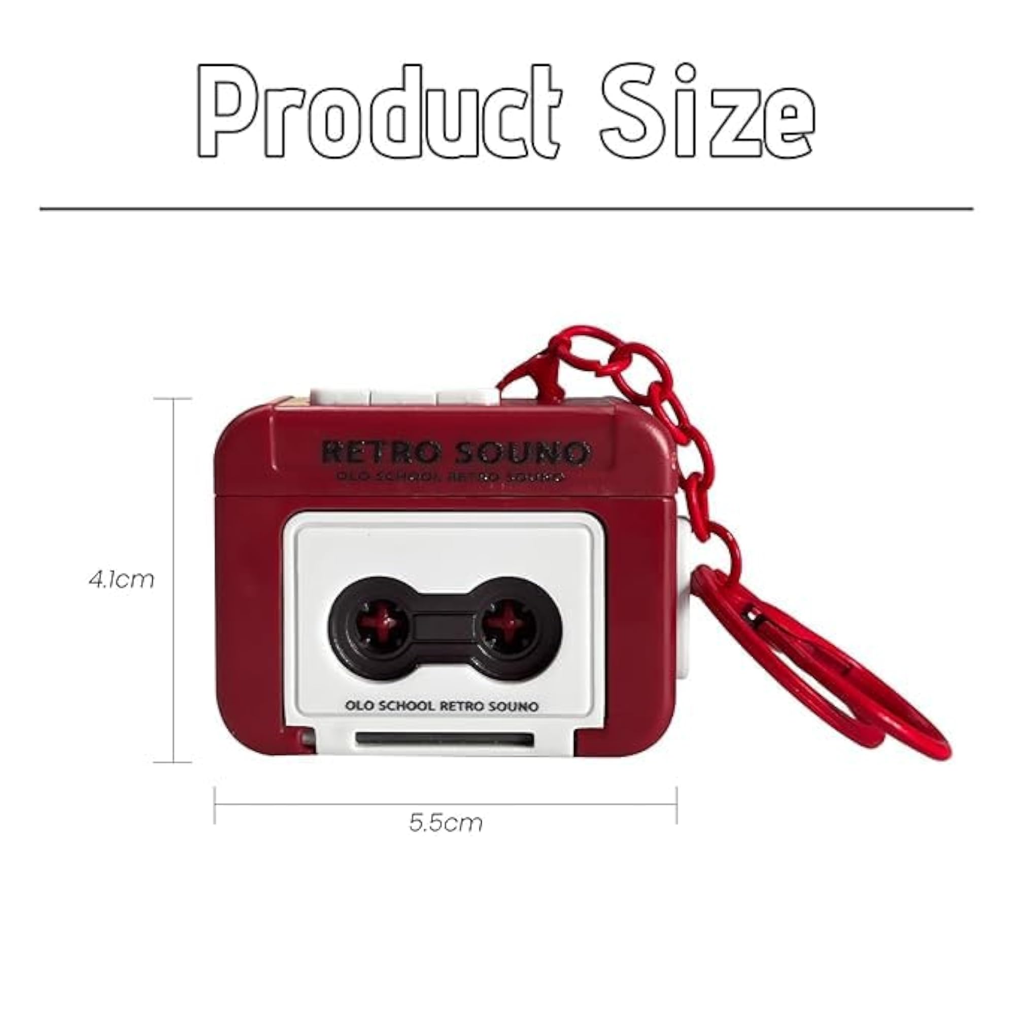Retro Mini Tape Recorder Keychain, Voice Recording Player