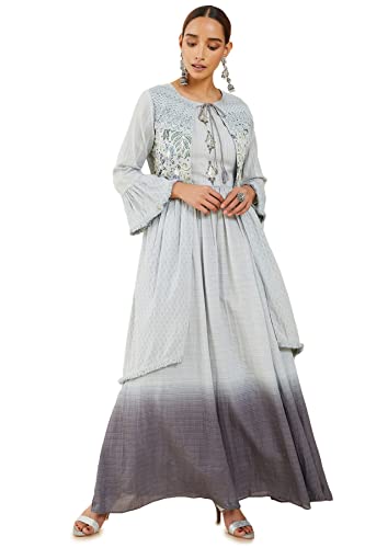 Robe florale en coton bleu légère et confortable contre la chaleur