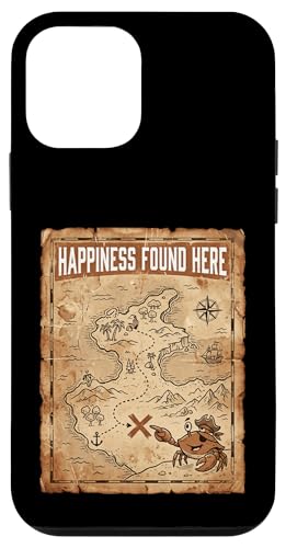 Happiness Found Here Vintage Pirate Map Crab �X�}�z�P�[�X iPhone 12 mini �p