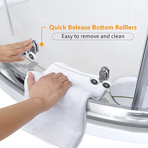 ELEGANT 800 x 800mm Offset Quadrant Shower Enclosure 6mm Tempered Sliding Glass Cubicle Door