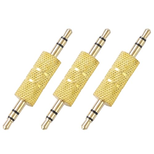 Greluma 3 St&uuml;ck 3,5 mm (1/8') Stecker auf Stecker Stereo Koppler Adapter Aux-Kabel-Anschluss-Buchse Geschlechtswechsler