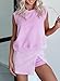 KevaMolly Womens Travel Outfits Summer Lounge Set 2 Pieces Mineral Wash Cotton Tank Top Lined Split Athletic Skirt Set Orchid Petal S