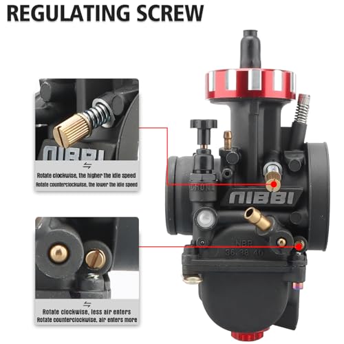 Image of NIBBI PWK 36mm Carburetor with Three Main Jets and One Pilot Jet of Performance Racing Carburetor for Replace Keihin or mikuni Carburetors