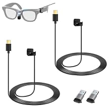 weishan 2-Pack USB C Charging Cable for Ray-Ban Meta Wayfarer Smart Glasses, Magnetic Cord Compatible with RayBan Skyler/Headliner Sunglasses, with USB-C to USB Adapter, 4ft