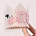 Cowgirl 1st Birthday Crown for Girls - Farm Party Decorations, Western Hat, Holy Cow I Am One Decor, Pink