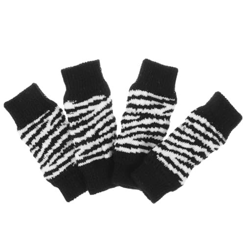 Yardwe Cotton Dog Leg Warmers Adorable Zebra Pattern Elastic Dog Socks Comfortable Pet Leg Sleeves Easy to Wear