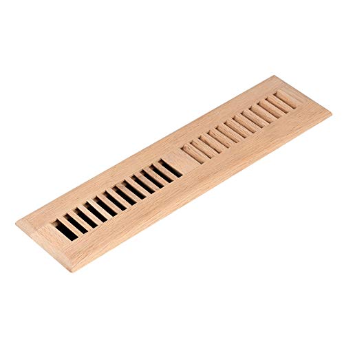 Homewell Red Oak Wood Floor Register Drop in Vent 2x14 Inch Unfinished