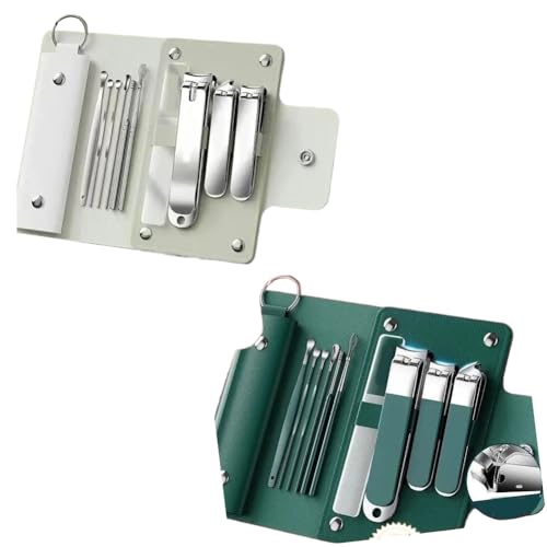 爪切り 爪切りセット つめきり 10点セット ステンレス 飛散防止 切れ味いい 簡単操作 安全 手足両用 持ち運びに便利 収納ケース付き 子供/大人/高齢者兼用 誕生日 プレゼント 記念品 贈り物 (B)