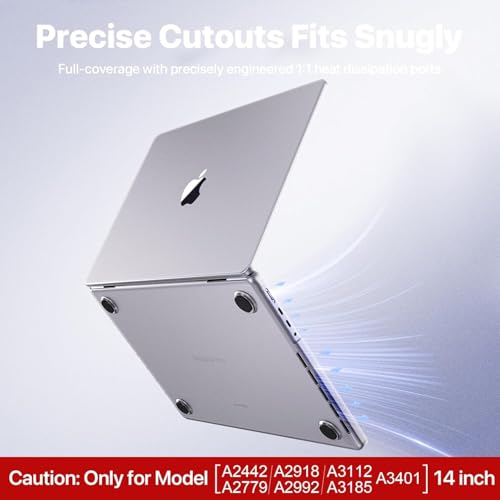 Image of YellowCult Premium Crystalline Sand Hard Shell MacBook Cover 14 inch Case Compatible MacBook Pro 2025, 2024, 2023, 2022-21 Model M4 M3 M2 M1 A3112 A3185 A3401 A2918 A2992 A2779 A2442 Clear