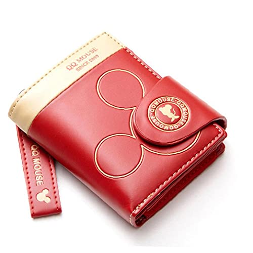 Dessin Animé Mignon Mickey Coin Hasp Porte-Monnaie Femmes Mini Porte-Cartes Porte-Cartes Femelle PU en Cuir Poche De Téléphone Rouge Cover