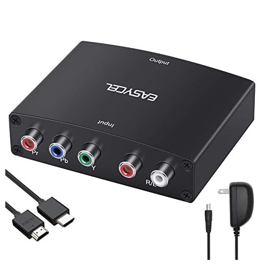 EASYCEL Component to HDMI Converter with 1.2 Meter HDMI Cable, RGB to HDMI Converter, 1080P 5RCA YPbPr to HDMI Converter