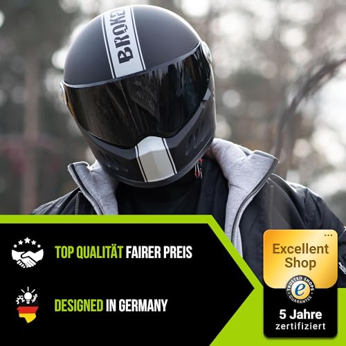 Retro Integralhelm Broken Head Hated and Proud – Motorradhelm Größe L