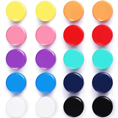 ZDZBLX Fridge Magnets 20 Pack 10 Colours Strong Mini Round for Whiteboard