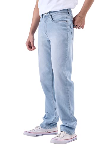 Image of The Souled Store Straight-Fit Denim: Men and Boys Cotton Blend Straight Fit Cargo Pockets Lightweight Everyday All-Season Denim Jeans