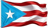 3x5 Feet Light Blue Puerto Rico Flag Tapestry Puerto Rican National Flags with 2 Brass Grommets for Indoor Outdoor Yard House Garden Decor Vivid Color Durable Polyester