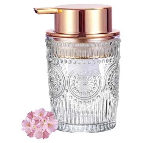 MIFULY Glass Soap Dispenser with Copper Pump Cover