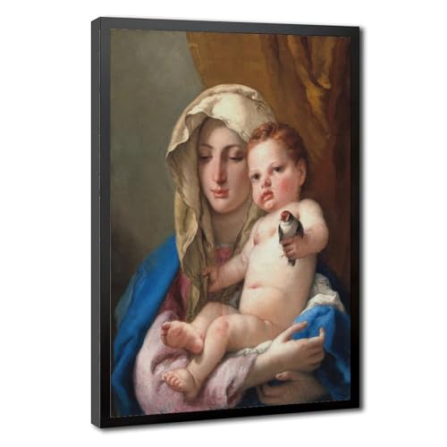 Toile Madonna & Child Salve Regina grand teint avec cadre suspendu élégant