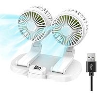 KINOWJI Car Fan, 360° Rotation Dual Head Portable Vehicle Cooling Fan That Blow Cold - View #9