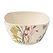 Produktbild BIOZOYG Attraktive Müslischale Set 600ml weiß mit Blumenmuster I Dipschalen Dessertschale Reisschale Suppenschale Snack Schälchen Set I 4 Bambus Holzschalen Müslischalen 14,5 x 7,5 cm