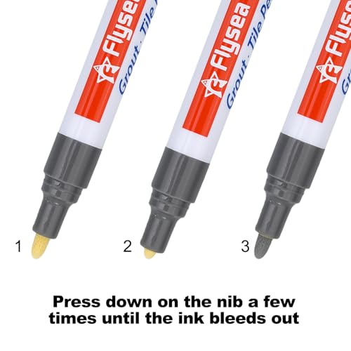 1 pc Fugenmarker Reparieren und Pflegen zu Hause,Fliesenstift Fugenfarbe für Küche und Bad Fugenstift Wasserfest,Grout Pen,Fliesenfugen Stift Zum Auffrischen und Aufhellen von Dreckigen Fugen-Weiß
