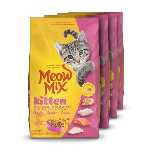 Meow Mix Kitten Li’l Nibbles Dry Cat Food for Kittens, 3.15 Pound Bag (Case of 4)