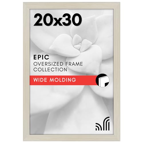 Americanflat 20x30 Poster Frame with Polished Plexiglass - Wide Picture Frames Made of Engineered Wood for Vertical or Horizontal Wall Display - Epic Collection - Light Wood