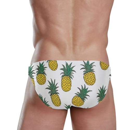Pineapple Tropical Men's Swimwear Sexy Bikini Solid Siwmming Briefs 208513773