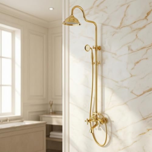 Conjunto de ducha vintage para transformar tu bañera en un oasis de relajación clásico 8