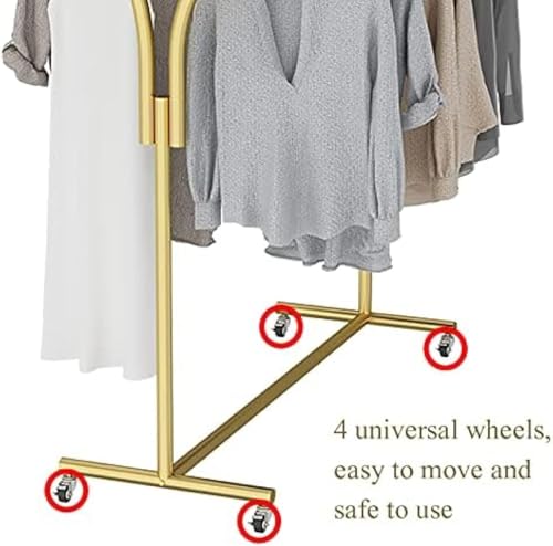 Porte-vêtements en métal gold 80x150cm robuste sur roues