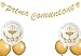 Festone Prima Comunione Striscione Ghirlande Banner +6 Palloncino Comunione Bandierine Addobbi Decorazioni Festa Striscione Decorativo per Comunione Cresima Battesimo