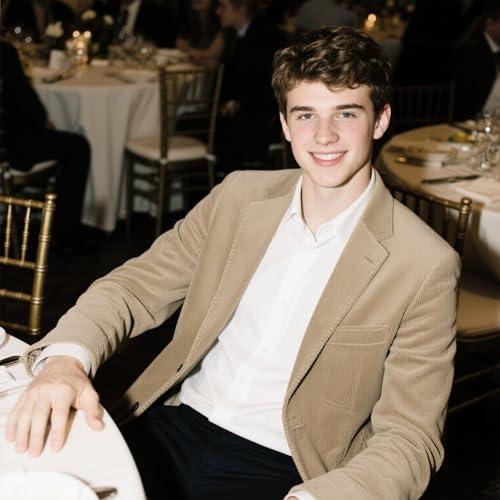 Men's Casual Corduroy Blazer Slim Fit One Button Jacket Fashion Sport Coat2