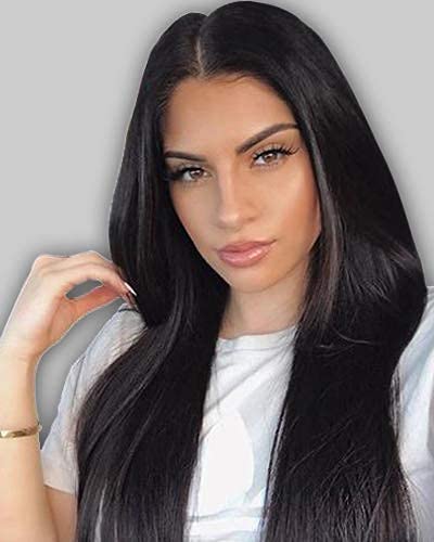 Image of Wynk Mavens black long staright center part hair wig |for Cancer Patients | Heat Friendly Synthetic Fibers | Fashion Wigs