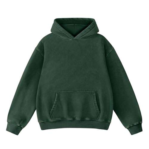 Dnzzs Acid Wash Hoodie for Womens Pullover Oversized Womens Fashion Green Hoodies & Sweatshirts Vintage Sweatshirt Heavyweight