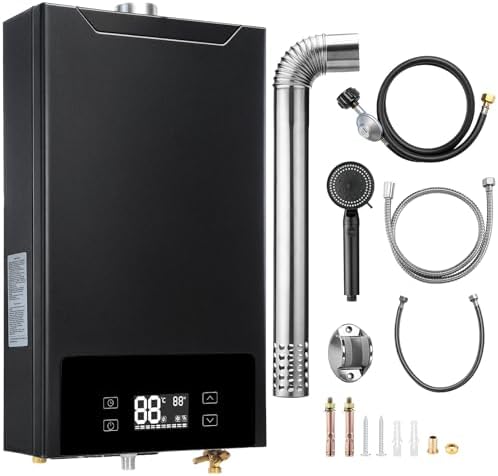 Propane Gas Tankless Water Heater, 6.3 GPM, 160,000 BTU Indoor, O...