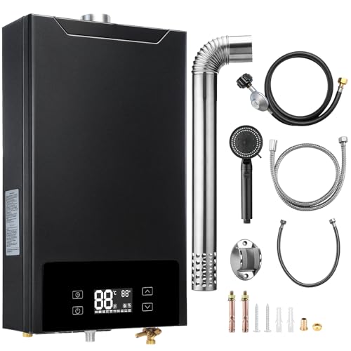 GEARPASS Propan Gas Durchlauferhitzer 6 3 GPM 160 000 BTU Innen-Warmwasserbereiter LED-Temperaturanzeige mit Touch Integrierter Schutz Tankless Instant Hot Water Heater