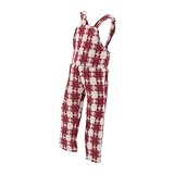 BELLIFFY Weihnachtliche Elfenpuppe Bekleidung Rot Kariert Latzhose Festliches Puppenkostüm Winterliches Xmas Outfit Spielzeugzubehör
