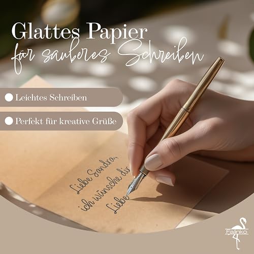 Falinko Faltkarten mit Umschlag Kraftpapier braun I Din A6/C6 I Faltkarten blanko I Briefumschläge braun I neutrale Grußkarten mit Umschlag (Kraftpapier, 50er Set)