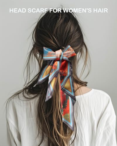 Tinuos Gift for women, Versatile Satin Fashion Scarf,Elegant Long Silk-Feel Hair & Neck Scarf for Women,Lightweight Scarves Perfect for Beach, Hair Wrapping, or Handbag Accents2