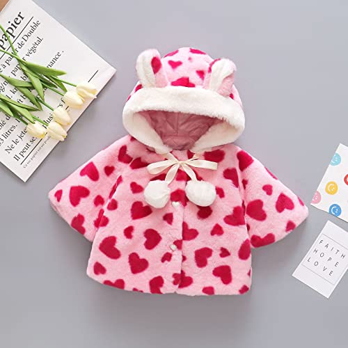 Fuzzy Fleece Hooded Coats for Kids Girl Trendy Print Lightweight Cute Winter Hoodies Toddler Warm Shaggy Jackets3