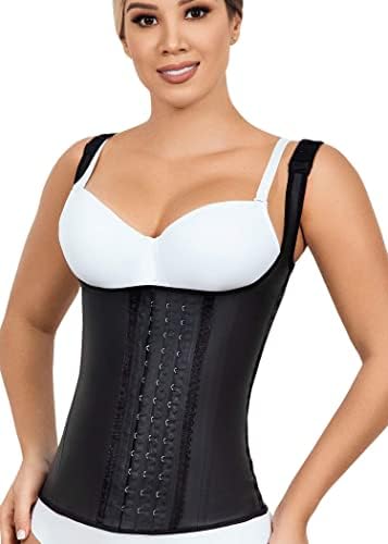 LadySlim by NuvoFit Fajas Colombiana Full Latex Chaleco Vest Waist Cincher  Trainer Trimmer Girdle Workout Corset Body Shaper, Black, S: Buy Online at  Best Price in UAE - Amazon.ae