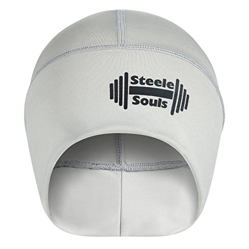 Steele Souls | Cooling Helmet Liner Skull Cap Running Hat | Sweat Wicking Gym Beanie That Keeps Your Head Cool As You Workout (Grey)